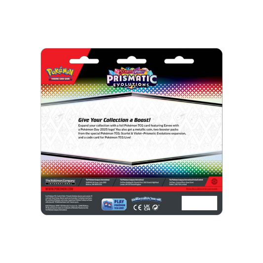 Pokémon TCG Prismatic Evolutions 2-Pack Blister – Includes 2 Scarlet & Violet 8.5 booster packs in sealed blister packaging.