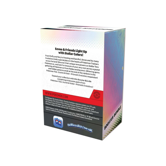 Pokémon TCG Prismatic Evolutions Booster Bundle – Scarlet & Violet 8.5 with 6 sealed packs.