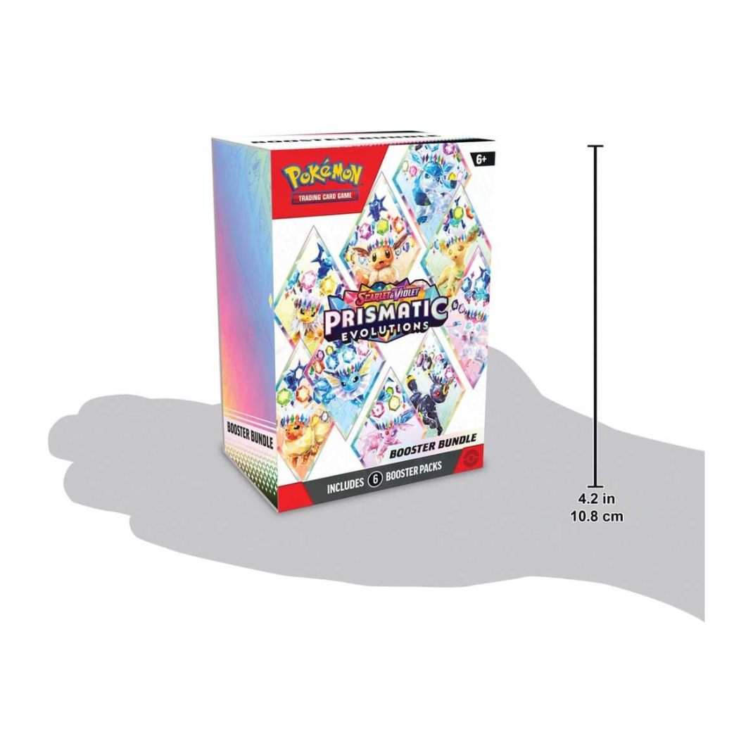Pokémon TCG Prismatic Evolutions Booster Bundle – Scarlet & Violet 8.5 with 6 sealed packs.