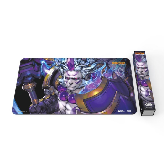 Official Riftbound: League of Legends TCG Spiritforged playmat featuring Spirit Blossom Darius with his mythic axe and blue ethereal armor accents.