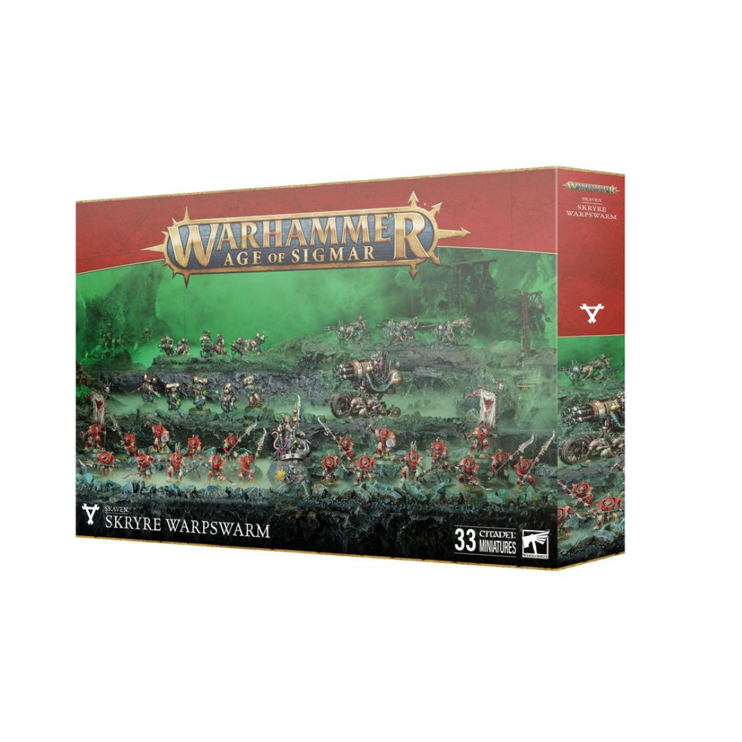 Skaven Skryre Warpswarm boxed set – Arch‑Warlock, Ratling Warpblaster, Jezzails, Globadiers, Stormvermin warband for Age of Sigmar