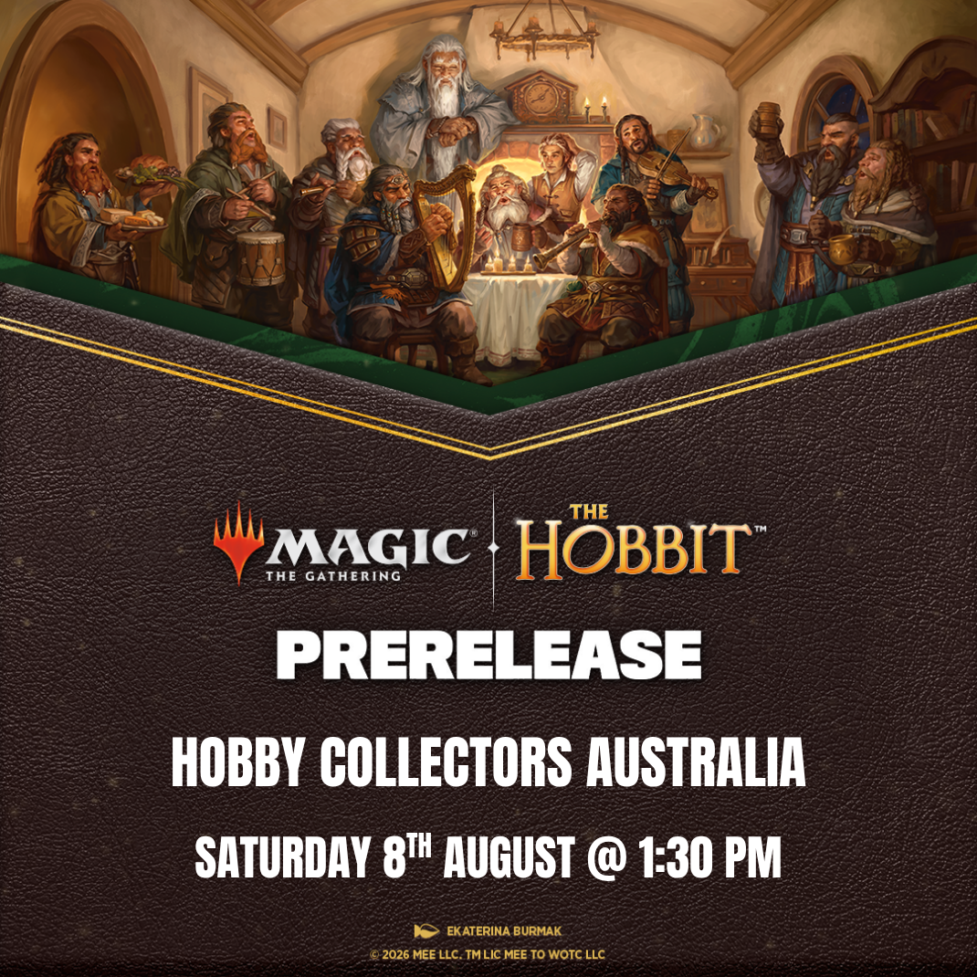 Magic The Gathering The Hobbit Prerelease event ticket and Prerelease Pack at Hobby Collectors Australia Fairfield NSW August 2026