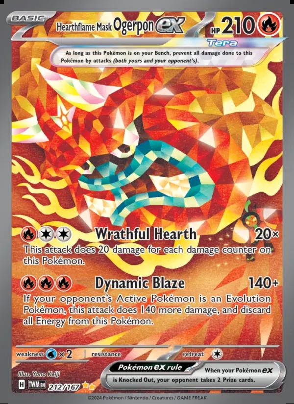 Image of Hearthflame Mask Ogerpon ex Twilight Masquerade (TWM) #212