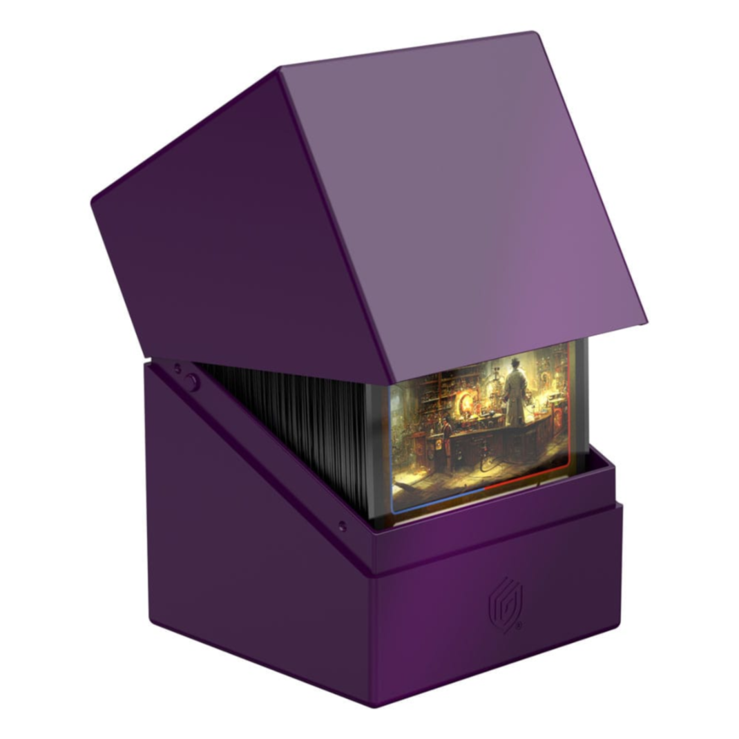 Ultimate Guard Deck Box Boulder 100+ shown in a solid, durable translucent finish in purple.
