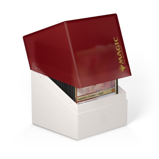 Ultimate Guard Boulder 100+ Deck Box featuring the Boros guild emblem in red from MTG Guild Summit series.