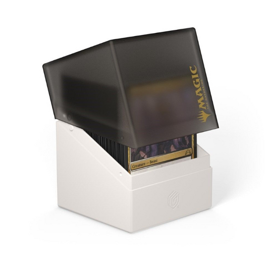 Ultimate Guard Boulder 100+ Deck Box in Orzhov black and white theme from MTG Guild Summit.