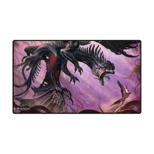 “Ultimate Guard MTG playmat featuring Feral Deathgorger artwork from Tarkir Dragonstorm. 61 × 35 cm with anti-slip rubber backing and card-safe surface.”