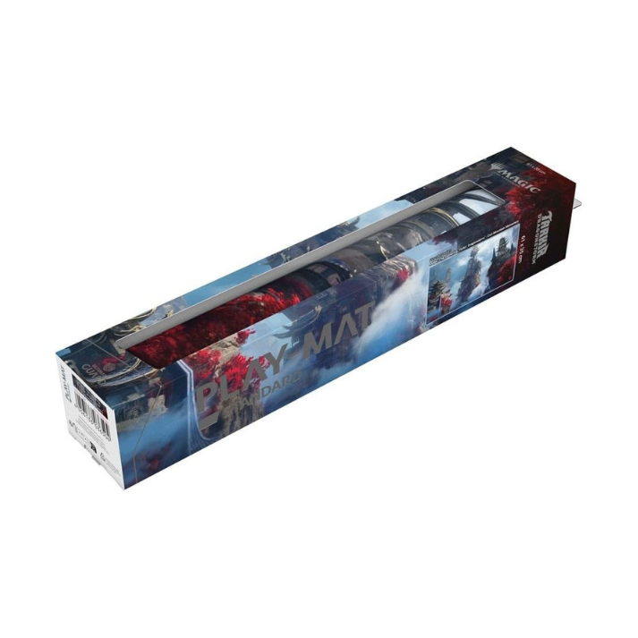 Ultimate Guard playmat with MTG Tarkir Dragonstorm Cori Mountain Monastery artwork, featuring a high-quality fabric top and non-slip rubber backing