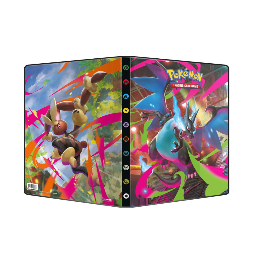 Ultra Pro Pokémon TCG Mega Evolution Phantasmal Flames 9-Pocket Portfolio displaying card sleeves and vibrant cover art