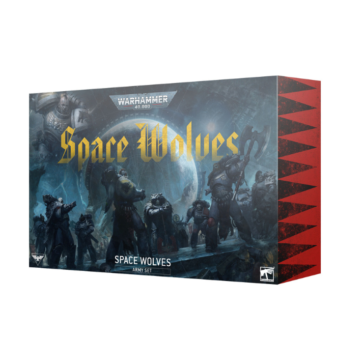 Lead the ferocious Space Wolves into battle with the Warhammer 40,000: Space Wolves Army Set (2025 Edition). Includes 28 new miniatures and a comprehensive Codex Supplement.