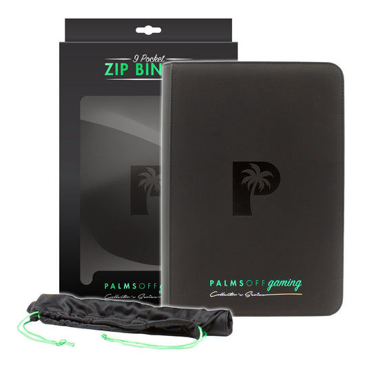 Palms Off Gaming - Collector's Series - 9 Pocket Zip Trading Card Binder (BLACK)