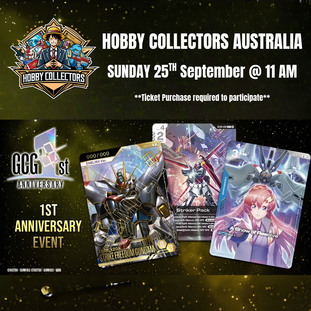 Gundam Card Game 1st Anniversary Event ticket at Hobby Collectors Australia, 20-26 Ware St Fairfield NSW – Sunday 25 October 2026