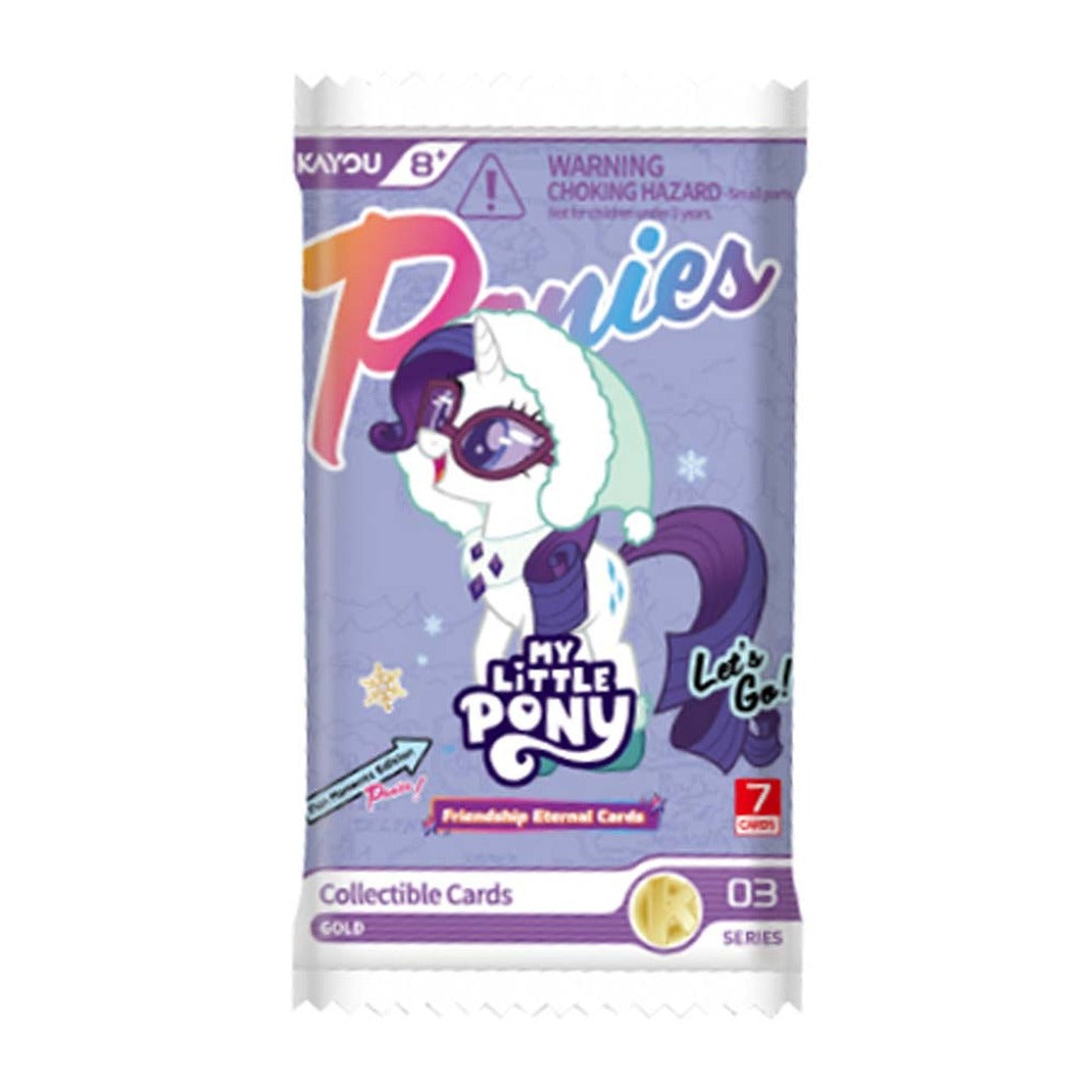Kayou My Little Pony Fun Moments Series 3 booster pack with Rarity in a winter hat and sunglasses