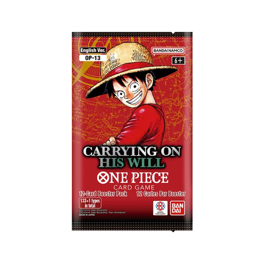 One Piece Card Game Booster Pack Carrying On His Will OP-13 featuring One Piece characters and collectible cards