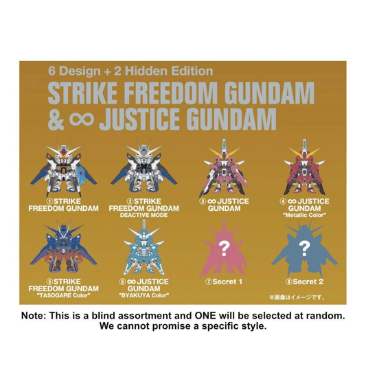 Bandai Shokugan QMSV Mini Strike Freedom & Infinite Justice Gundam – Blind Box Figure