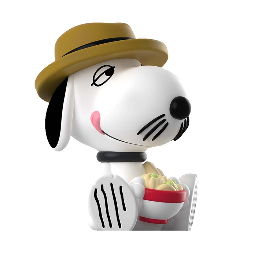 Spike figure in a brown hat with whiskers holding a bowl of noodles, Rokimoto Peanuts Series 2