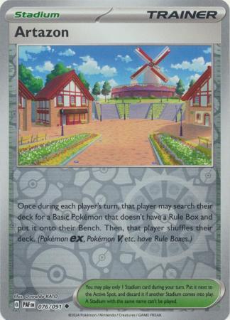 Artazon 076/091 Scarlet and Violet Paldean Fates Reverse Holo / Holo Rare Pokemon Card NEAR MINT TCG