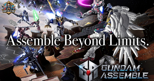 Gundam Assemble tabletop battle game by Bandai with 2-inch Gunpla mobile suits on a hex map
