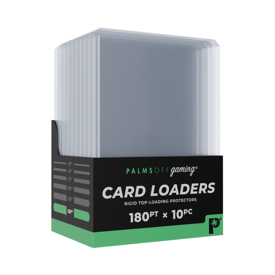 Palms Off Gaming 180pt card loaders 10 pack ultra clear rigid plastic thick card protection patch jersey relic TCG sports cards