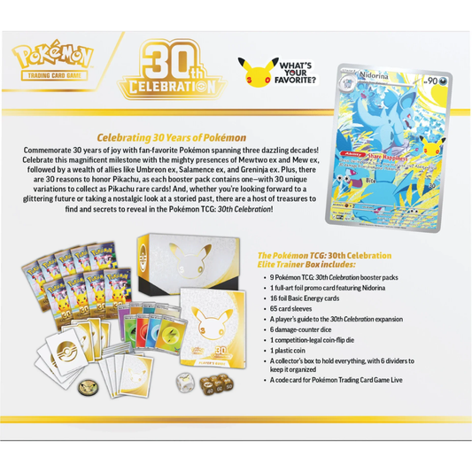 Pokemon TCG 30th Celebration Elite Trainer Box packaging