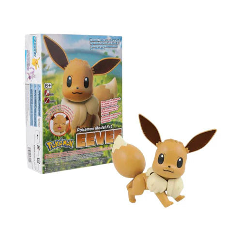 Starter Pokémon Model Kit Bundle with Eevee, Mewtwo, and Pikachu snap-fit models by Bandai