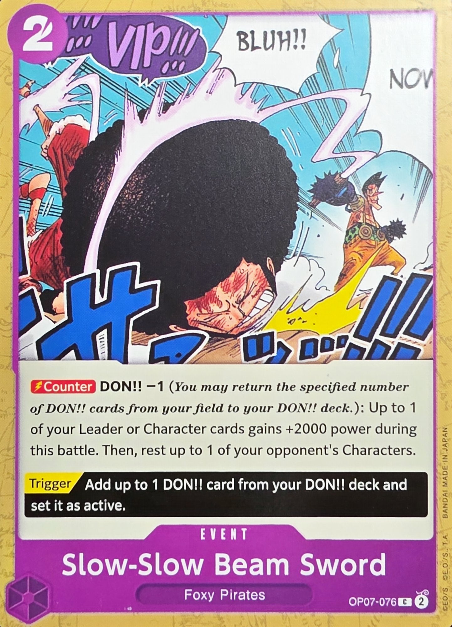 Image of Slow-Slow Beam Sword ONE PIECE CARD THE BEST vol.2 OP07-076