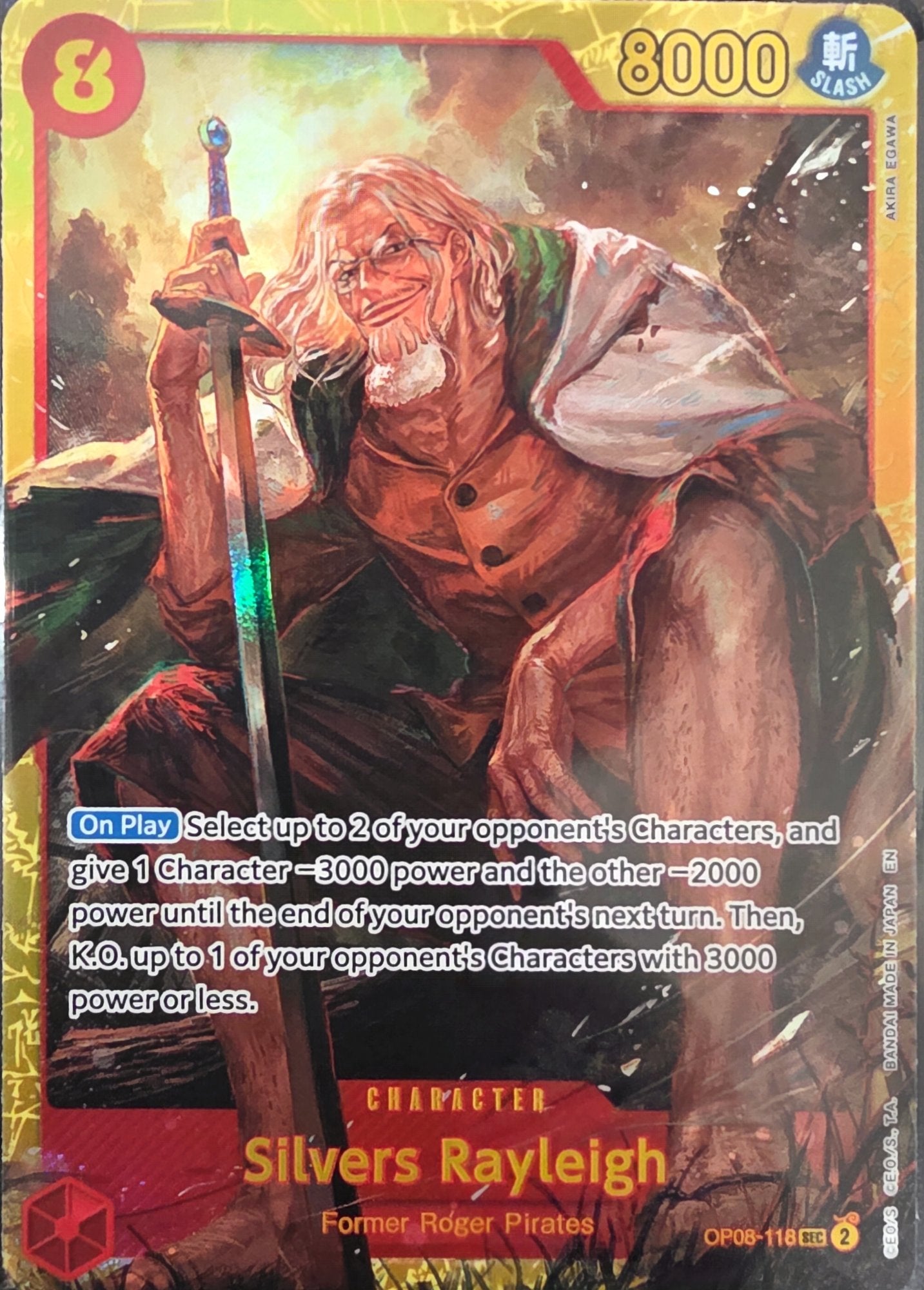 Image of Silvers Rayleigh ONE PIECE CARD THE BEST vol.2 OP08-118