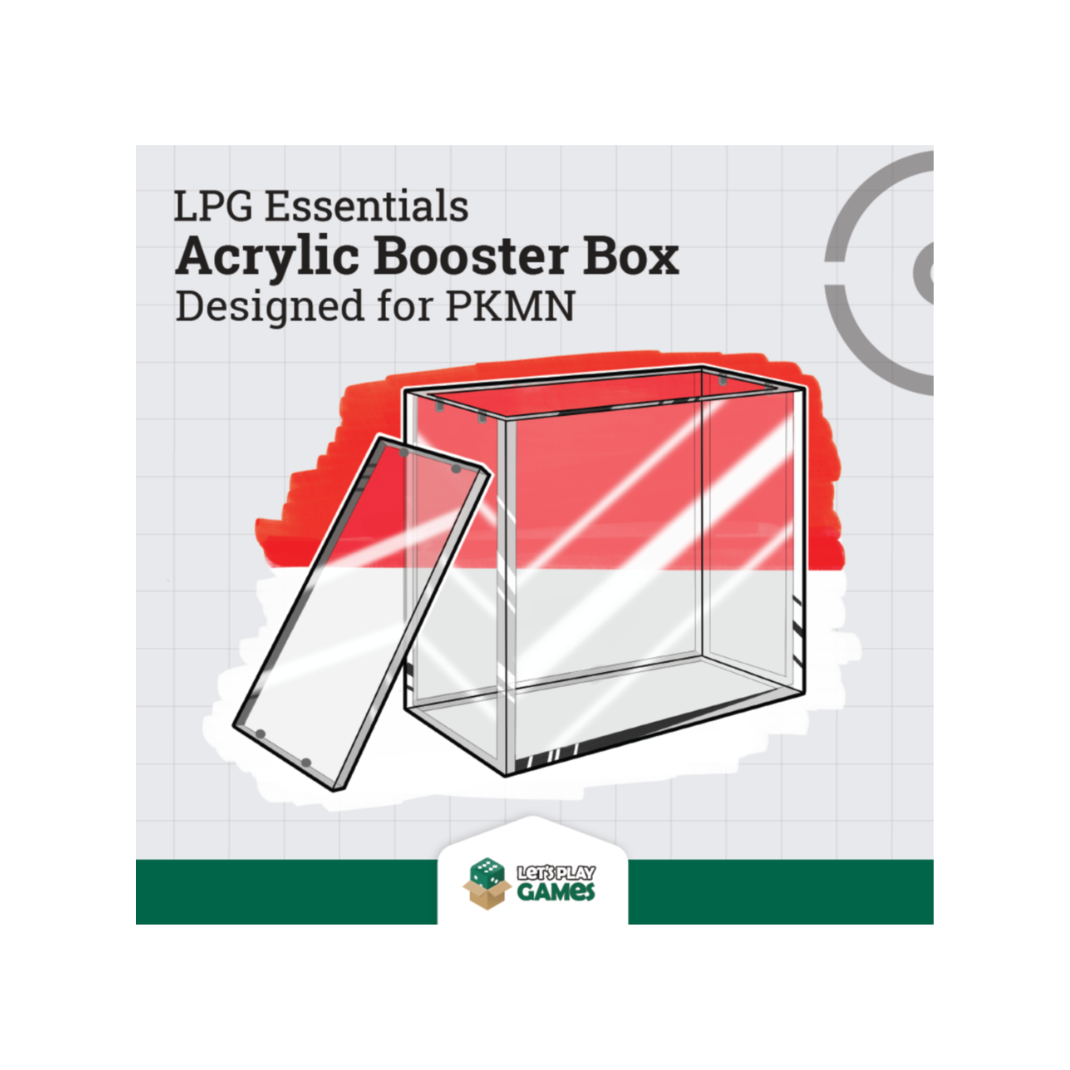 LPG Essentials Acrylic Booster Box Protector anti-UV magnetic seal crystal clear acrylic five TCG variants Pokemon MTG One Piece Riftbound Gundam