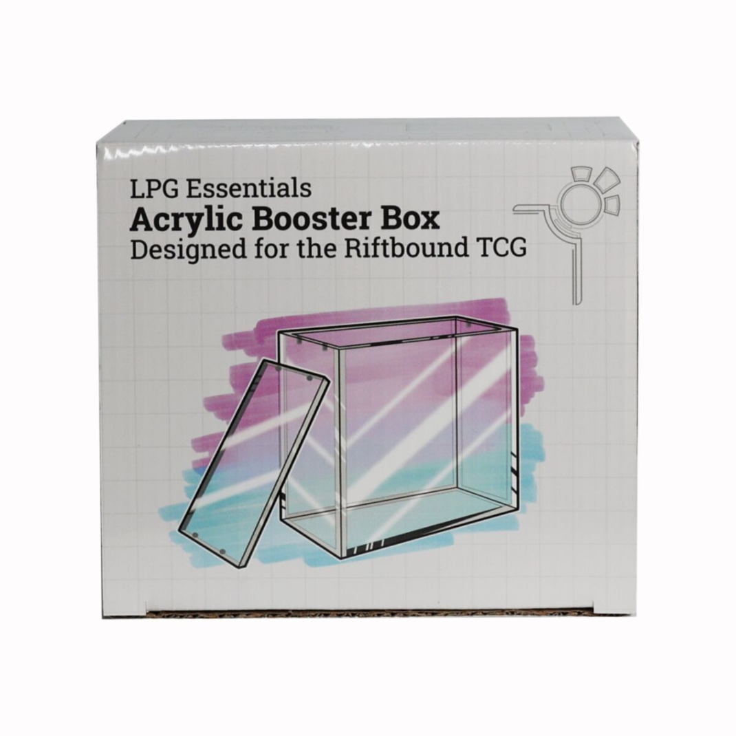 LPG Essentials: Acrylic Booster Box Protector — Anti-UV Magnetic Seal | Pokémon, MTG, One Piece, Riftbound & Gundam