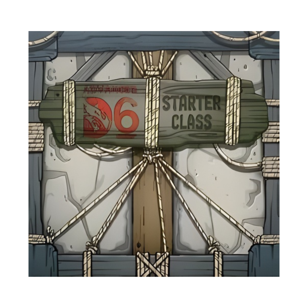 The Advanced D6 Starter Pack components, showing the colored gelatinous cube minis, wooden monster tokens, and the "That's How I Roll" dice tray setup.