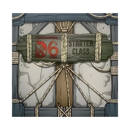 The Advanced D6 Starter Pack components, showing the colored gelatinous cube minis, wooden monster tokens, and the "That's How I Roll" dice tray setup.