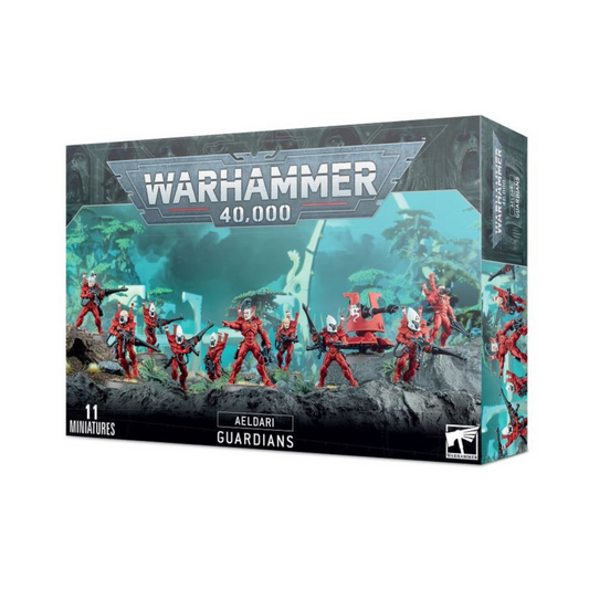 Warhammer 40K Aeldari Guardians box set – build 10 miniatures as Defender or Storm Guardians with weapon options.