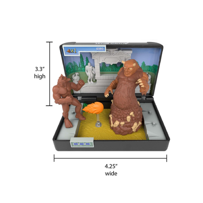 Console Heroes: Altered Beast Collectible Diorama. The diorama is housed within a plastic SEGA Mega Drive game cartridge, showing a detailed miniature scene of the Centurion fighting a beast.