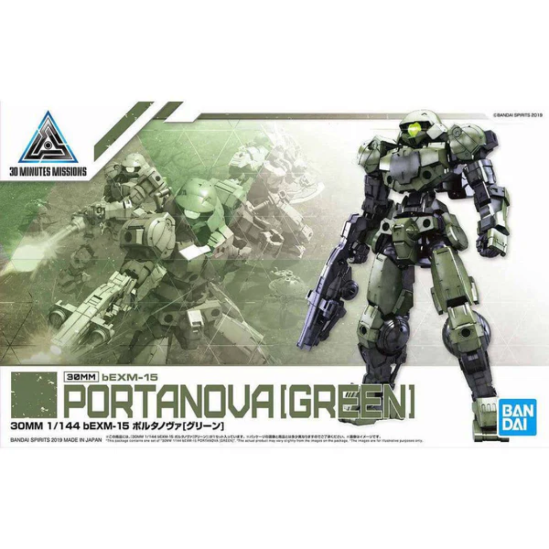 Bandai 30MM 1/144 bEXM-15 Portanova [Green] — Byron Army EXAMAC | #04 | 30 Minutes Missions Kit