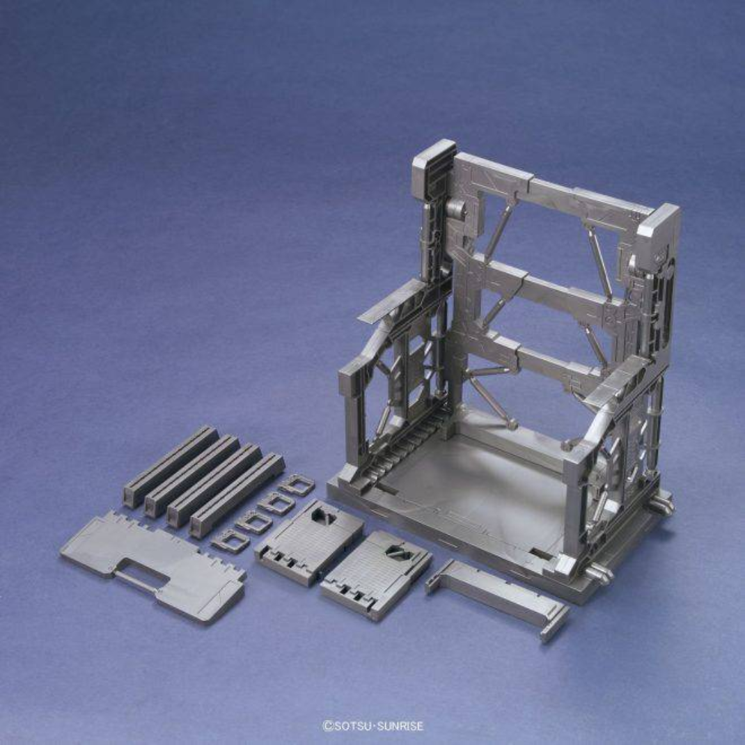 Bandai Builders Parts HD: System Base 001 (Gun Metallic) – 1/144 Scale Display Stand – G5058284