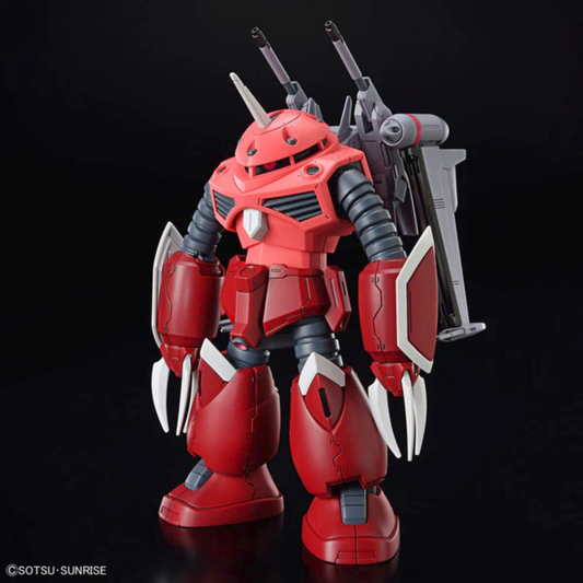 Bandai High Grade 1/144 scale Z'Gok SEED Freedom Ver. model kit showing the red mobile suit with articulated claws and backpack.