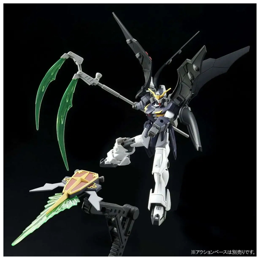 Close up of the Gundam Deathscythe Hell torso and Buster Shield in an action pose.