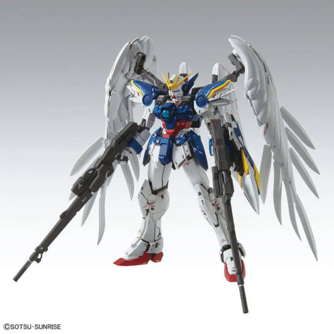 Bandai MG 1/100 XXXG-00W0 Wing Gundam Zero EW Ver Ka Master Grade Gundam Wing Endless Waltz Heero Yuy model kit white wings Twin Buster Rifle - Hobby Collectors Australia