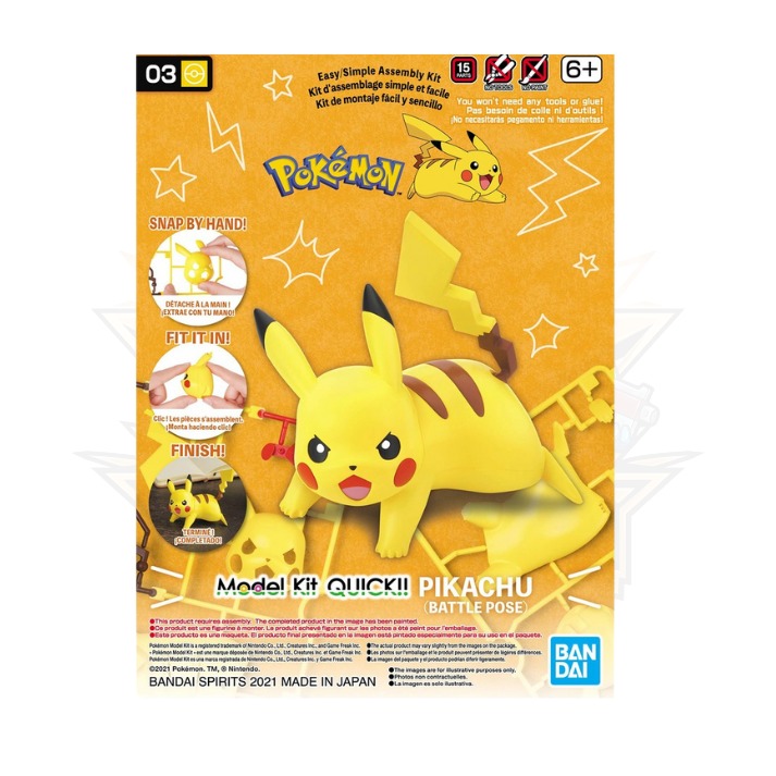 Bandai Pokemon Model Kit Quick!! 03 Pikachu (Battle Pose)