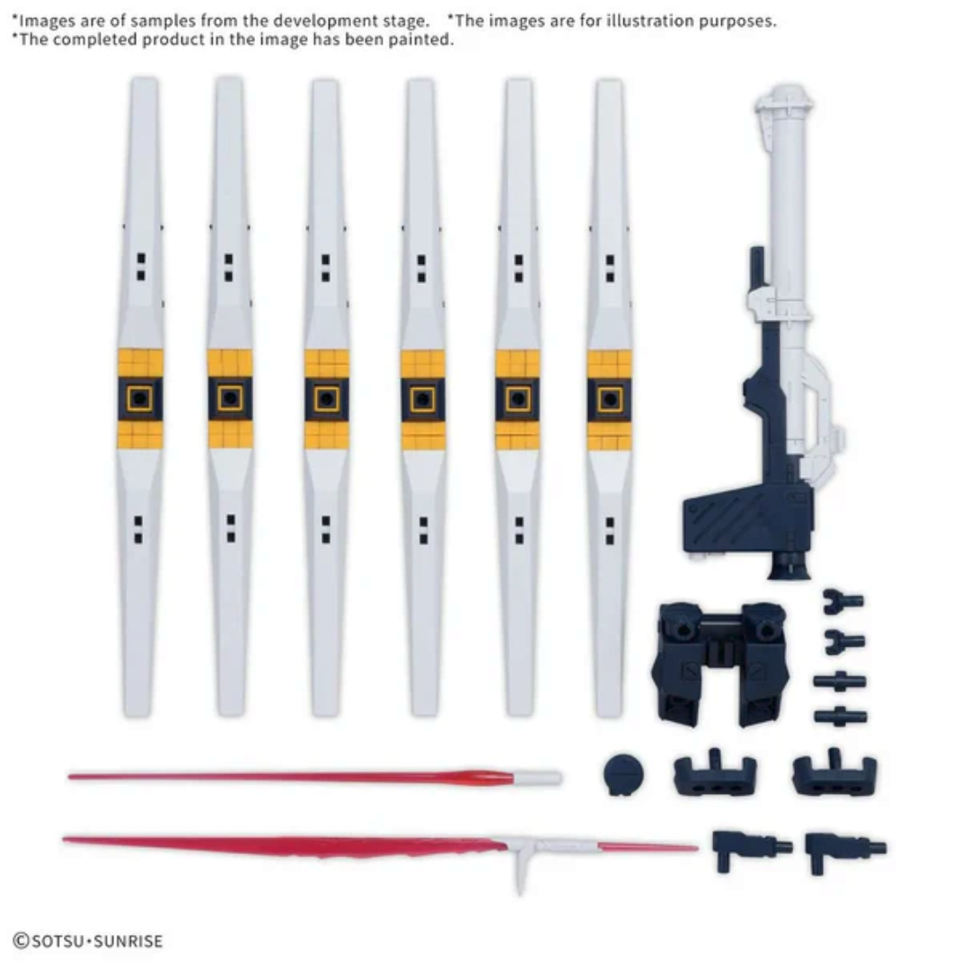 The Bandai Option Parts Set Gunpla 09 (Fin Funnel) packaging showing the six articulated funnel units and various attachment joints for 1/144 scale kits.