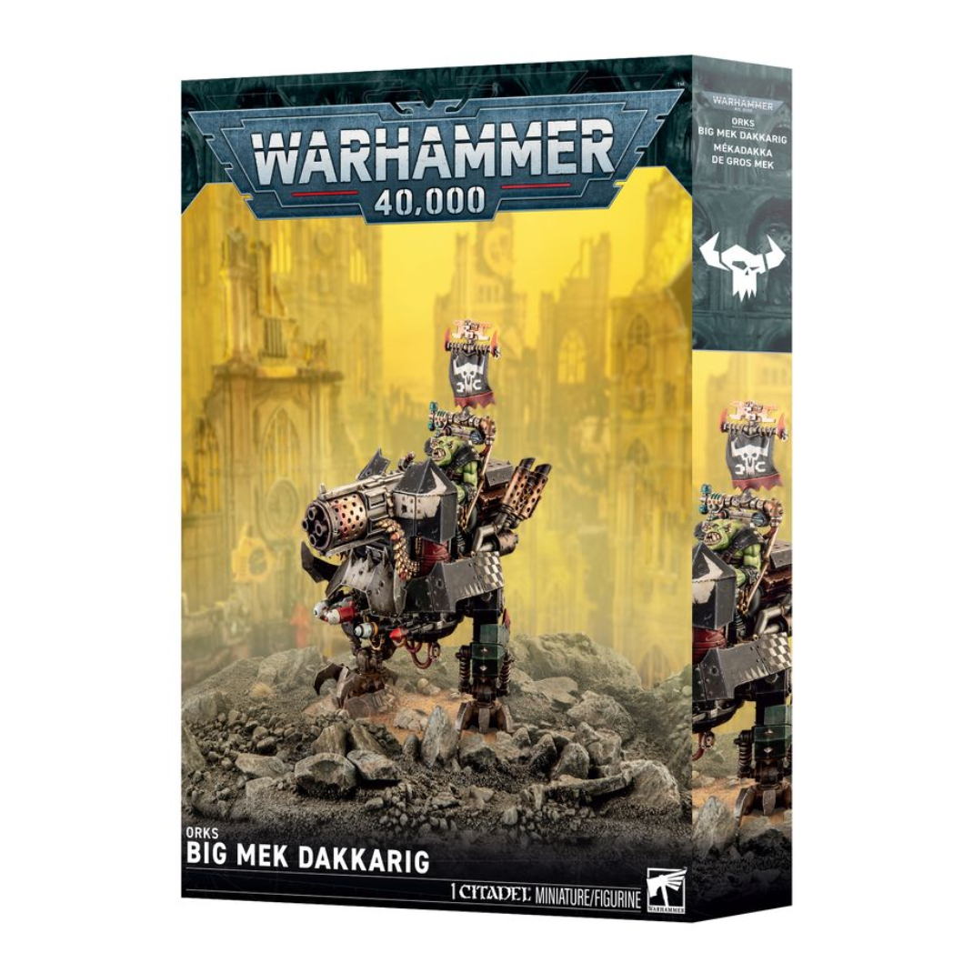 Warhammer 40000 Orks Big Mek Dakkarig miniature box art