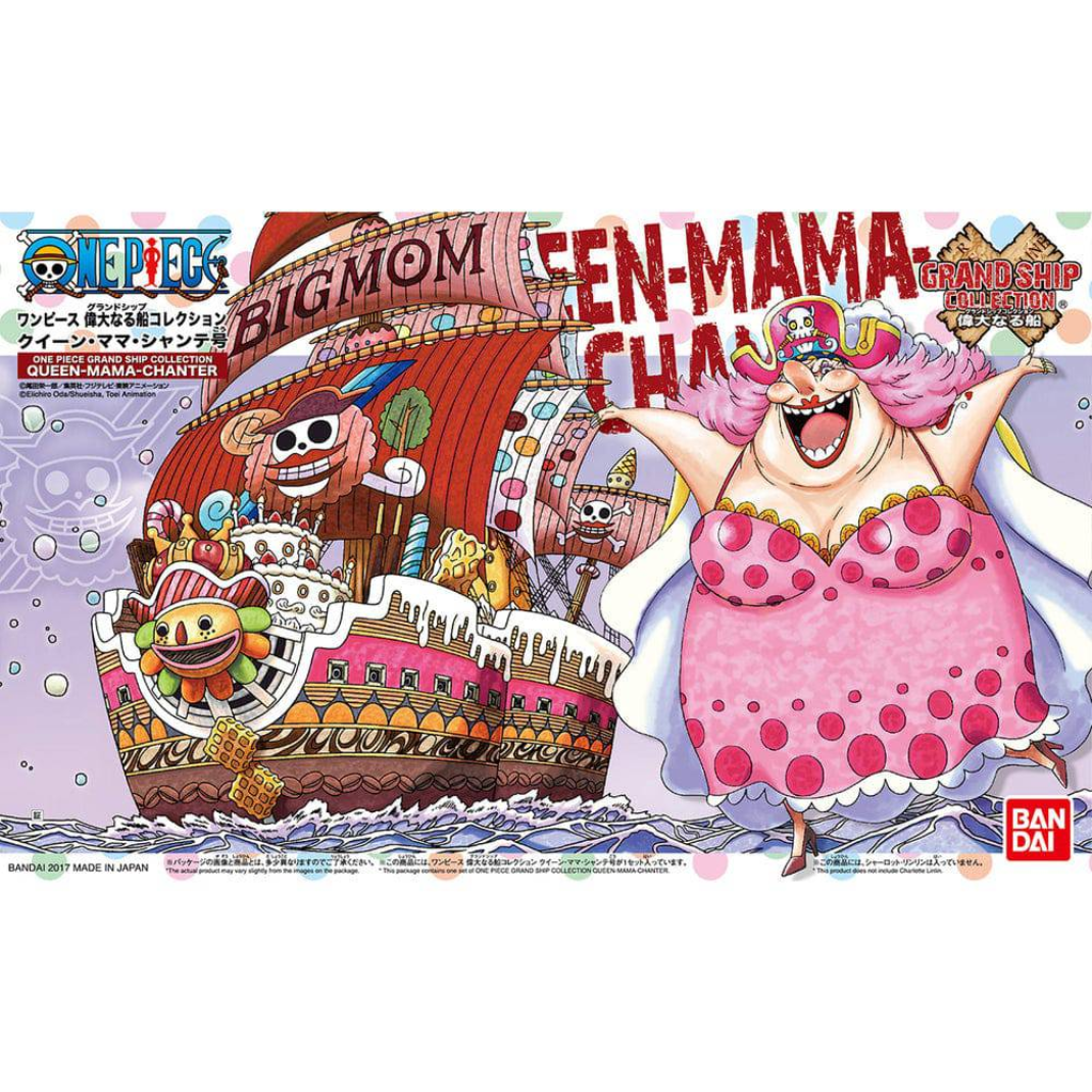 Bandai One Piece Grand Ship Collection 13 Queen Mama Chanter Big Mom Pirates ship snap fit model kit ocean wave display parts