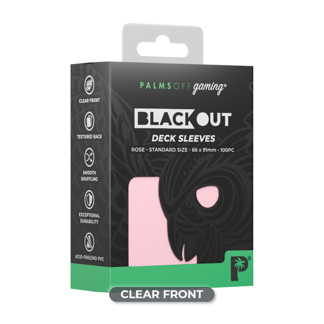 Palms Off Gaming: Blackout Deck Sleeves — Standard Size 100ct | Black, Blue, Purple, Red, Rose, Turquoise & Yellow