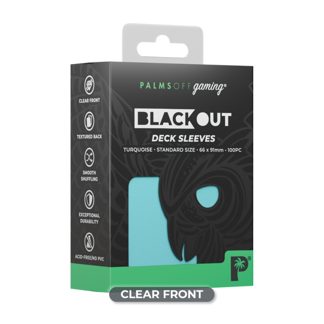 Palms Off Gaming: Blackout Deck Sleeves — Standard Size 100ct | Black, Blue, Purple, Red, Rose, Turquoise & Yellow