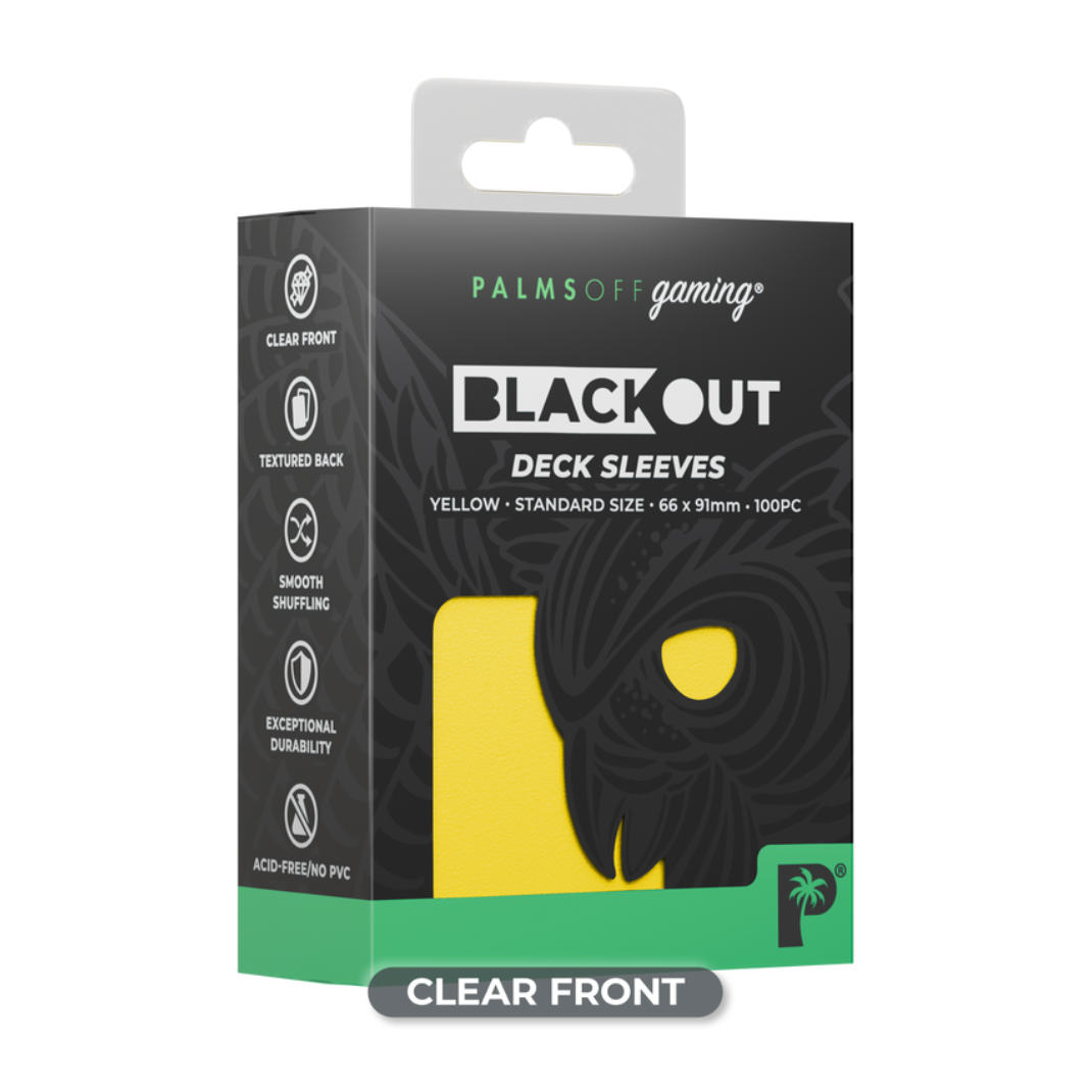 Palms Off Gaming: Blackout Deck Sleeves — Standard Size 100ct | Black, Blue, Purple, Red, Rose, Turquoise & Yellow