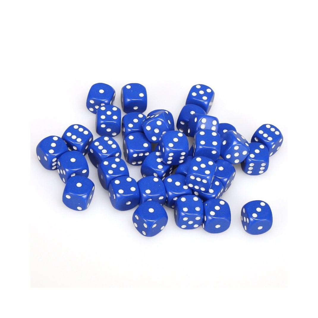 Chessex Opaque 12mm d6 Blue/White Block Dice Set of 36 – Hobby Collectors Australia