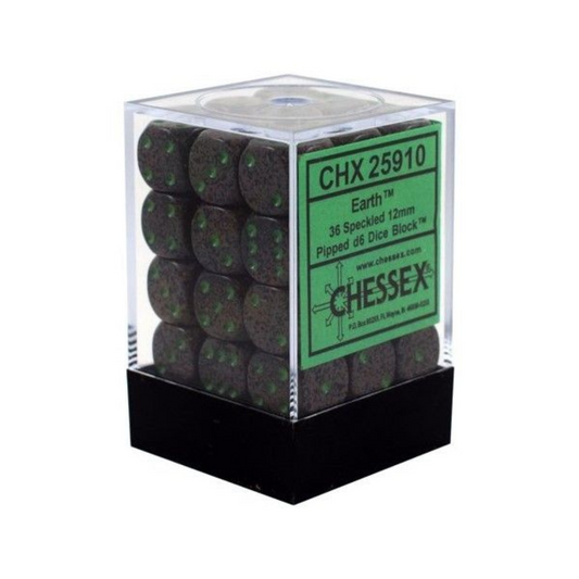 Chessex Speckled 12mm d6 Earth/Block Dice Set of 36 – Hobby Collectors Australia