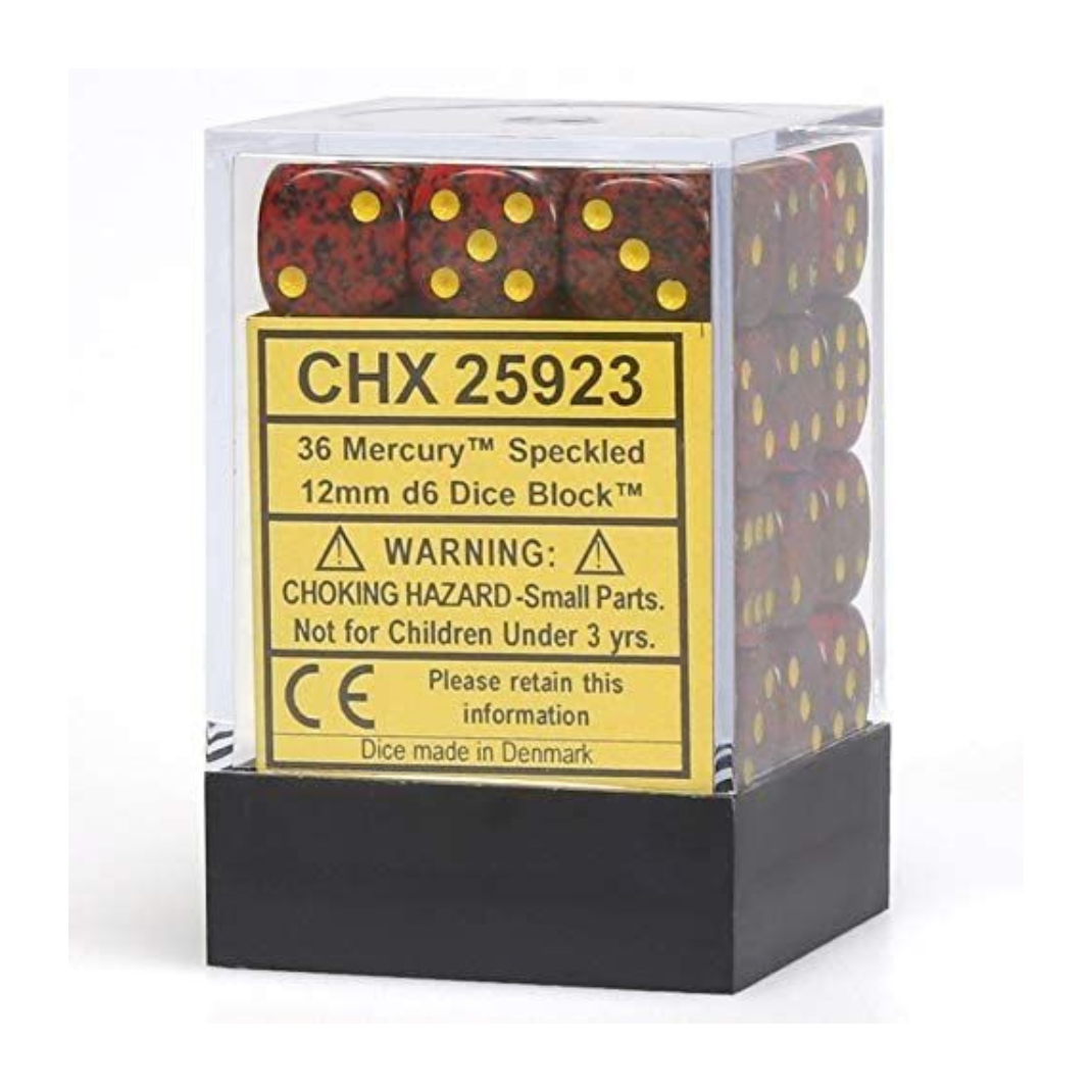 Chessex Speckled 12mm d6 Mercury/Block Dice Set of 36 – Hobby Collectors Australia