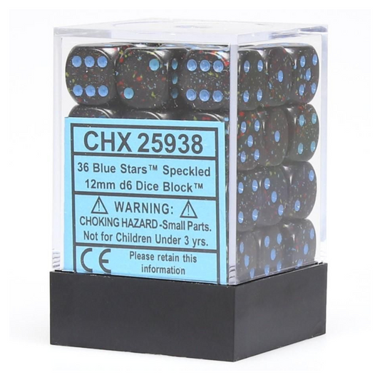 Chessex Speckled 12mm d6 Blue Stars/Block Dice Set of 36 – Hobby Collectors Australia