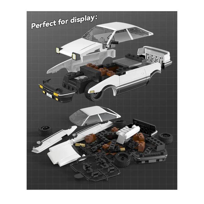 CaDA Initial D Takumi Fujiwara AE86 Trueno 1:35 scale pull-back brick model (C55018W)
